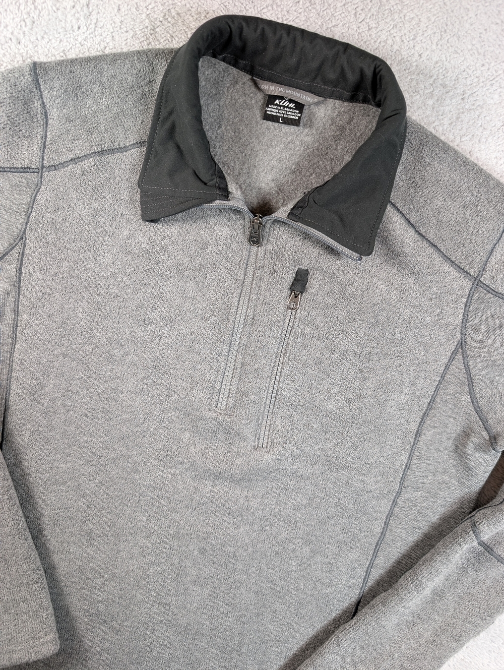 Kuhl Interceptr 1/4 Zip Fleece Mens L Gray Sweater Outdoor Performance